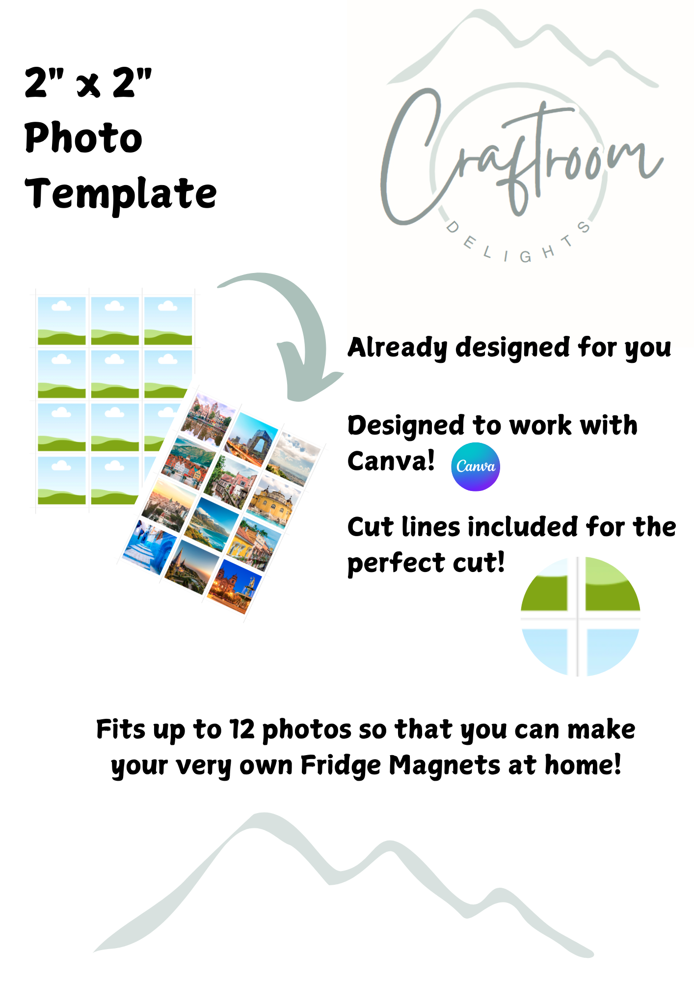 2" x 2" Magnet Template